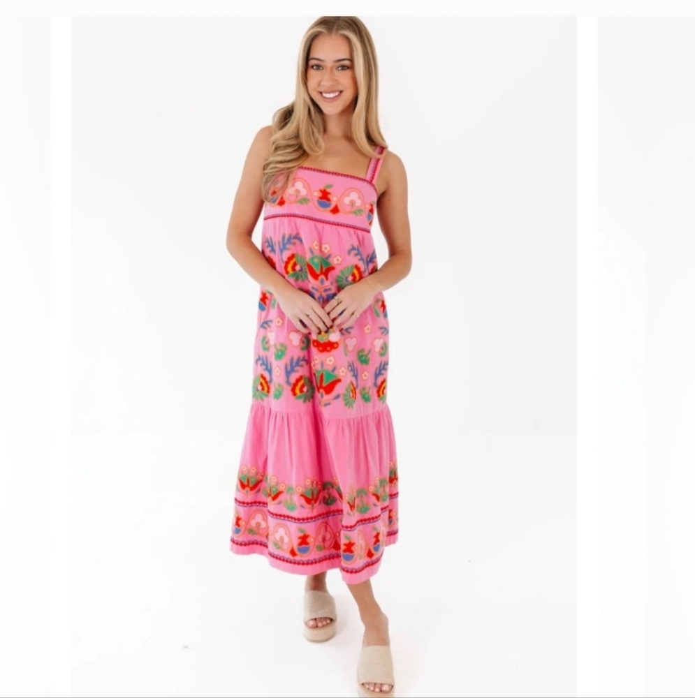 J.Marie The Landon Midi Dress - Hot Pink